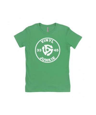 Music Life Ladies' Boyfriend T-Shirt | Vinyl Junkie Shirt $4.30 Shirts