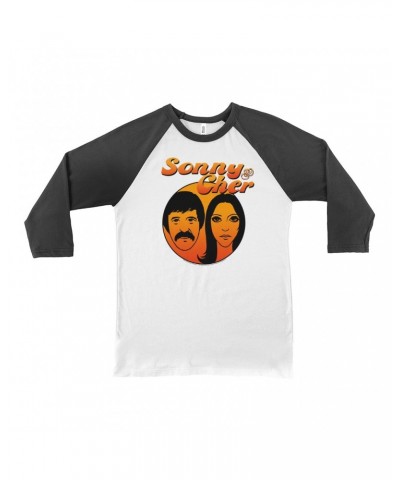 Sonny & Cher 3/4 Sleeve Baseball Tee | Comedy Hour Illustration And Logo Ombre Shirt $8.19 Shirts