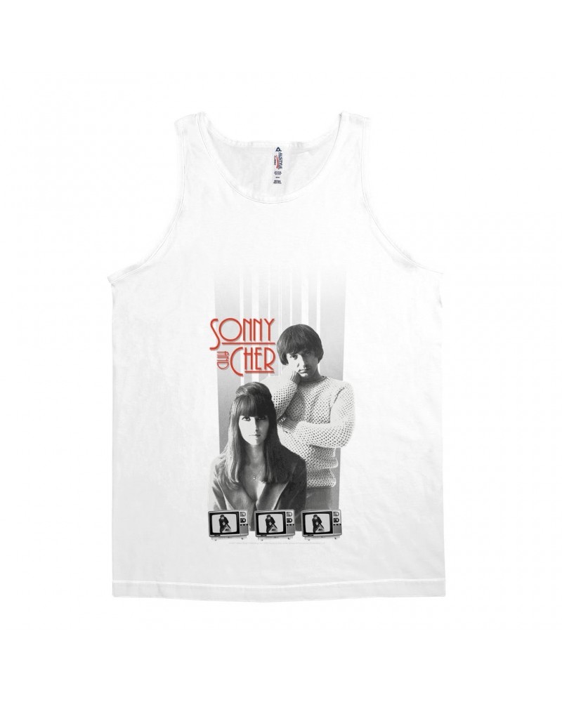 Sonny & Cher Unisex Tank Top | Mod TV Black And White Image Shirt $4.19 Shirts