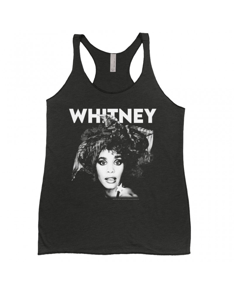 Whitney Houston Ladies' Tank Top | 1987 Photo White Whitney Design Shirt $11.30 Shirts