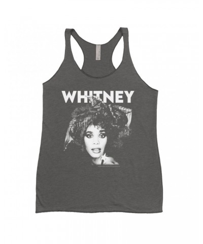 Whitney Houston Ladies' Tank Top | 1987 Photo White Whitney Design Shirt $11.30 Shirts