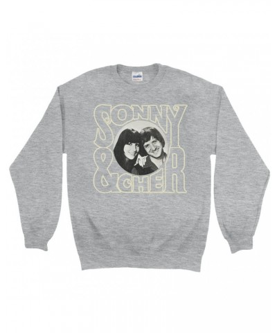 Sonny & Cher Sweatshirt | Retro Logo And Photo Distressed Sweatshirt $15.60 Sweatshirts