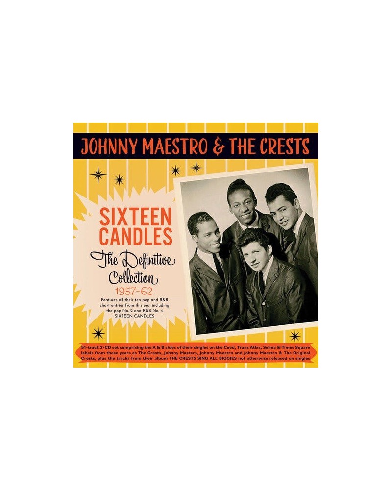 Johnny Maestro & The Crests SIXTEEN CANDLES: THE DEFINITIVE COLLECTION 1957-62 CD $6.43 CD