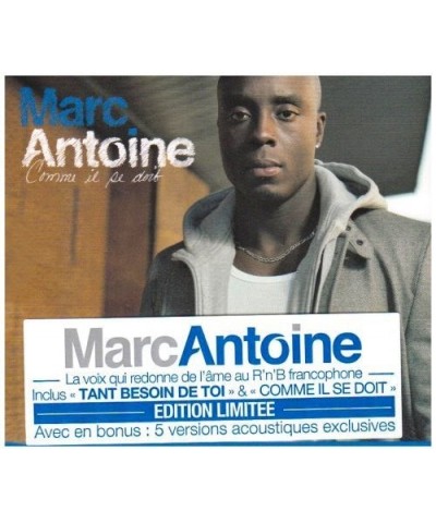 Marc Antoine COMME IL SE DOIT CD $12.99 CD