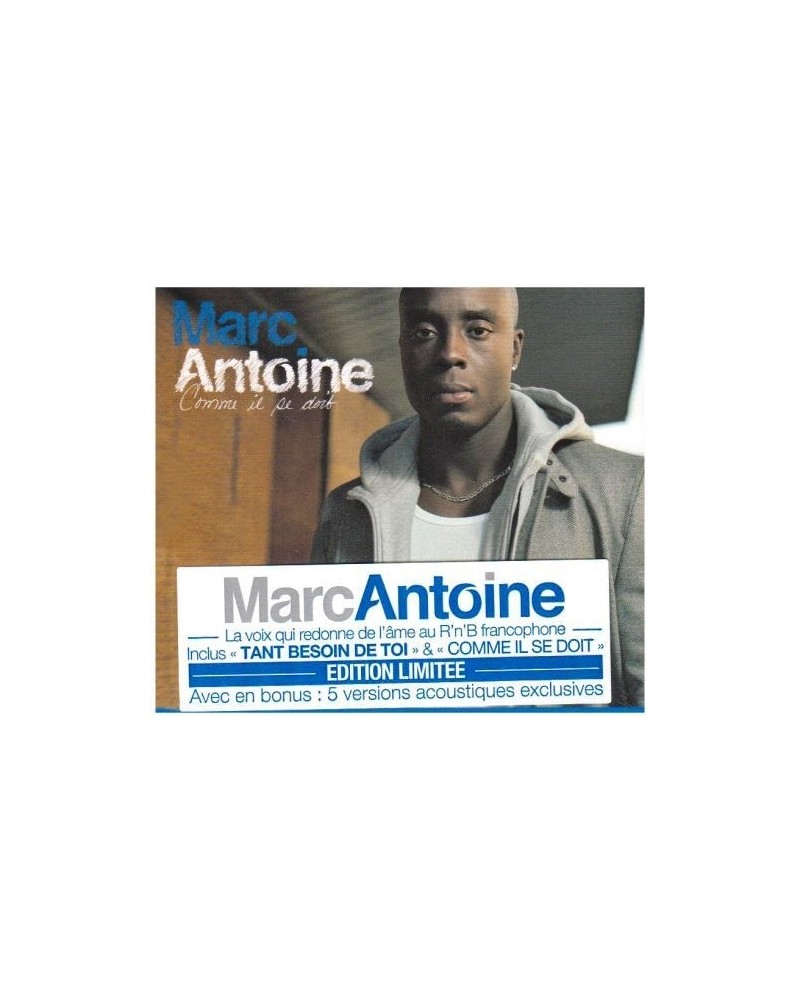 Marc Antoine COMME IL SE DOIT CD $12.99 CD