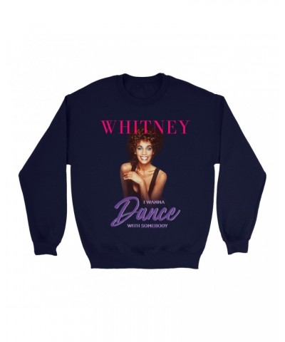 Whitney Houston Sweatshirt | I Wanna Dance With Somebody Purple Pink Design Sweatshirt $7.07 Sweatshirts