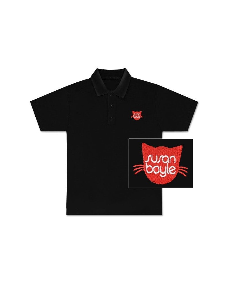 Susan Boyle Pebbles Embroidered Black Polo Shirt $3.60 Shirts