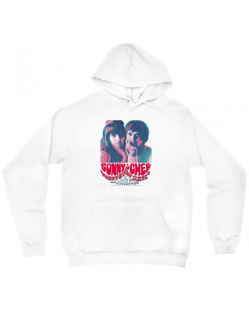 Sonny & Cher Hoodie | Westbury Music Fair Red Psychedelic Flyer Hoodie $21.92 Sweatshirts