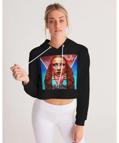 Phenix Red MF DOWN - Women's Cropped Hoodie $18.37 Sweatshirts