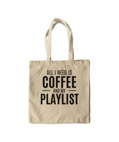 Music Life Canvas Tote Bag | All I Need Is Coffee & Music Canvas Tote $9.00 Bags